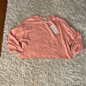 Wildfox Olivia SS Dove Glitz Sleeve Comfy Crew Neck in Dove Size Small